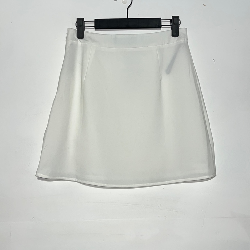 NEW Missguided Side Split A Line White Skirt Size 4 - Picture 2 of 7